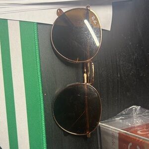 Ray-Ban Gold and Brown Sunglasses